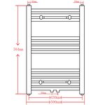 vidaXL Sèche-serviettes eau chaude à rails droits gris 500x764 mm