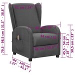 vidaXL Fauteuil de massage Gris foncé Tissu
