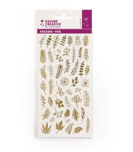 1 Planche Stickers Transparent Foil Or Foil Feuillages