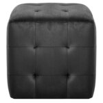 vidaXL 2 Pièces Poufs Noir 30 x 30 x 30 cm Tissu velours