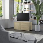 vidaXL Meuble TV Chêne sonoma 80x34x36 cm Aggloméré