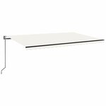 vidaXL Auvent automatique avec capteur de vent et LED 500x350 cm Crème