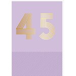 Carte D'anniversaire 45 Ans En Or - Violet - Pour Homme Et Femme - 11 5 X 17 Cm - Draeger paris