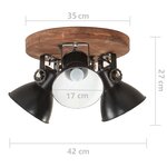vidaXL Plafonnier industriel 25 W Noir 42x27 cm E27