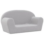 vidaXL Canapé pour enfants à 2 places Gris clair Peluche douce