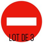Autocollant vinyl - panneau de sens interdit - diamètre de 200 mm uttscheid x 3