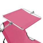 vidaXL Chaise longue pliable avec auvent Acier Rose magento