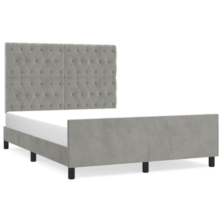 vidaXL Cadre de lit avec tête de lit Gris clair 140x200 cm