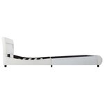 vidaXL Cadre de lit avec LED Blanc Similicuir 140 x 200 cm