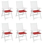 vidaXL Coussins de chaise de jardin 6 Pièces rouge 50x50x3cm tissu oxford