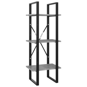 vidaXL Bibliothèque à 3 niveaux Gris béton 40x30x105 cm Aggloméré