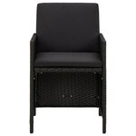 vidaXL Mobilier à dîner de jardin et coussins 9Pièces Résine tressée Noir