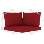 vidaXL Salon de jardin 9 Pièces avec coussins Rouge bordeaux