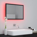 vidaXL Miroir LED de salle de bain Noir brillant 60x8 5x37cm Acrylique