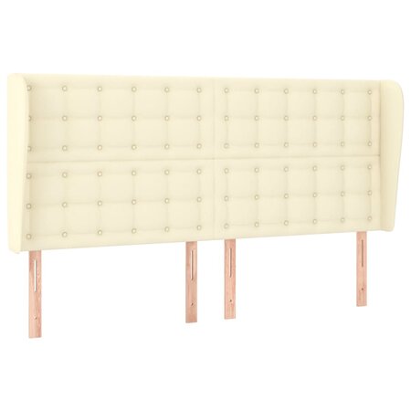 vidaXL Tête de lit avec oreilles Crème 183x23x118/128 cm Similicuir