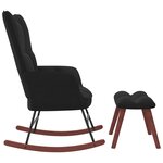 vidaXL Chaise à bascule avec repose-pied Noir Velours
