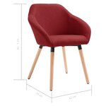 vidaXL Chaise de salle à manger Rouge bordeaux Tissu