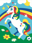 Tableau peinture au numéro pour enfant Lili la licorne