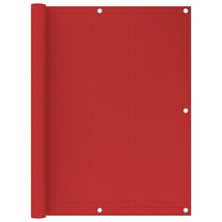 vidaXL Écran de balcon Rouge 120x500 cm PEHD
