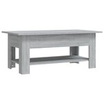vidaXL Table basse Sonoma gris 102x55x42 cm Aggloméré