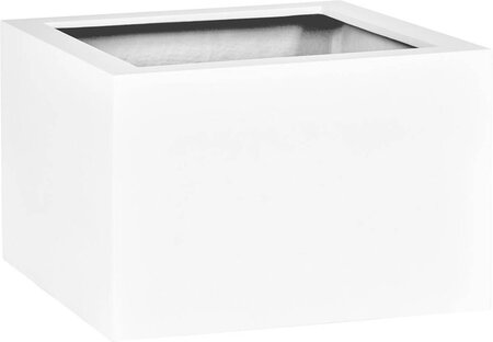 Bac fibres de verre renforcé 100 x 100 cm h 60 cm ext. Carré blanc mat - dimhaut: h 100 cm - couleur: blanc neige
