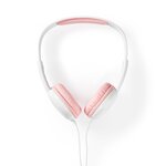 Casque Filaire | Câble Rond de 1,20 m | Supra-auriculaire | Rose/Blanc
