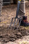 Fourche à bêcher pour jardin - Suan - 4 dents - Manche en fibre de verre - Poignée confort