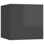 vidaXL Meubles TV muraux 2 Pièces Gris brillant 30 5x30x30 cm