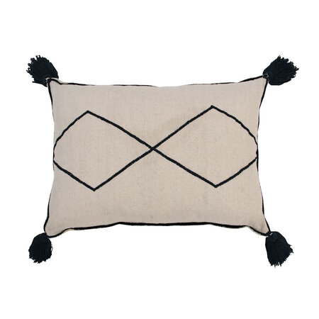 Coussin berbère beige et noir 55 x 40 cm