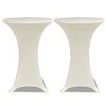 Housse de table  60cm Crème extensible 2 pcs