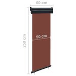 vidaXL Auvent latéral de balcon 60x250 cm Marron
