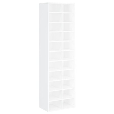 vidaXL Armoire à chaussures Blanc 54x34x183 cm Bois d'ingénierie