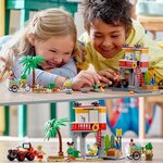 Lego 60328 city le poste de secours sur la plage  jouet de construction  quad et plaque route  cadeau pour enfants +5 ans