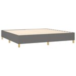vidaXL Sommier tapissier et matelas et LED Gris foncé 200x200 cm Tissu