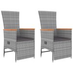 vidaXL Ensemble de salon de jardin 3 Pièces gris poly rotin et acacia