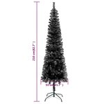vidaXL Sapin de Noël étroit Noir 210 cm