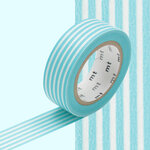 Masking Tape MT 1 5 cm Ligne bleu pastel