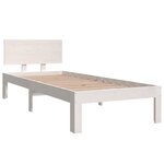 vidaXL Cadre de lit blanc 75x190 cm petit simple bois massif de pin