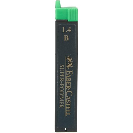 Etui de 6 mines super-polymer pour porte-mines 1 4mm b x 12 faber-castell