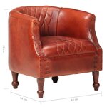 vidaXL Fauteuil tube Marron 62x58x65 cm Cuir véritable