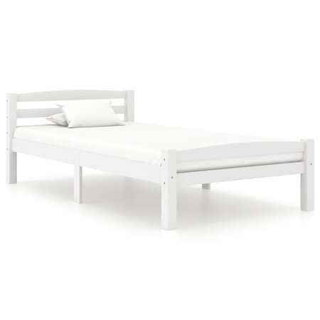 vidaXL Cadre de lit Blanc Bois de pin massif 100x200 cm