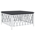 vidaXL Salon de jardin avec coussins 6 Pièces blanc acier
