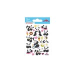 Autocollants - Pandas - Paillettes - 1 8 cm