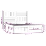 vidaXL Cadre de lit Gris Bois de pin massif 120x190 cm Petit Double