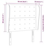 vidaXL Tête de lit avec oreilles Crème 93x23x118/128 cm Tissu