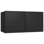 vidaXL Ensemble de meuble TV 8 Pièces Noir Aggloméré
