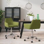 vidaXL Chaises pivotantes à manger lot de 2 vert clair velours