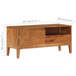 vidaXL Meuble TV Bois d'acacia massif 88 x 30 x 40 cm