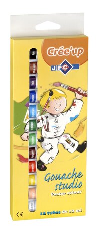 Boite de 12 tubes de gouache couleurs assorties WONDAY