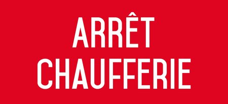 Autocollant vinyl - arrêt chaufferie - l.200 x h.100 mm uttscheid
